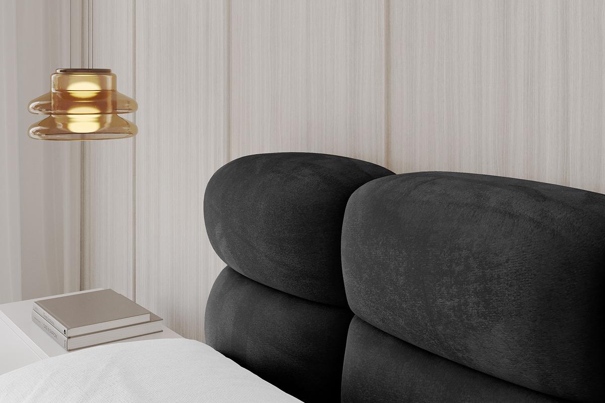 POLSTERBETT mit Bettkasten und Lattenrost, Boxbett ohne Matratze - NOMA 140x200 Schwarz - Schwarz, Holzwerkstoff/Textil (140/200cm) - ALTDECOR