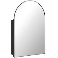 SPIEGELSCHRANK Gehärteter Aluminiumspiegel Metall Schwarz - Schwarz, Metall (12/76/50cm) - HOMCOM