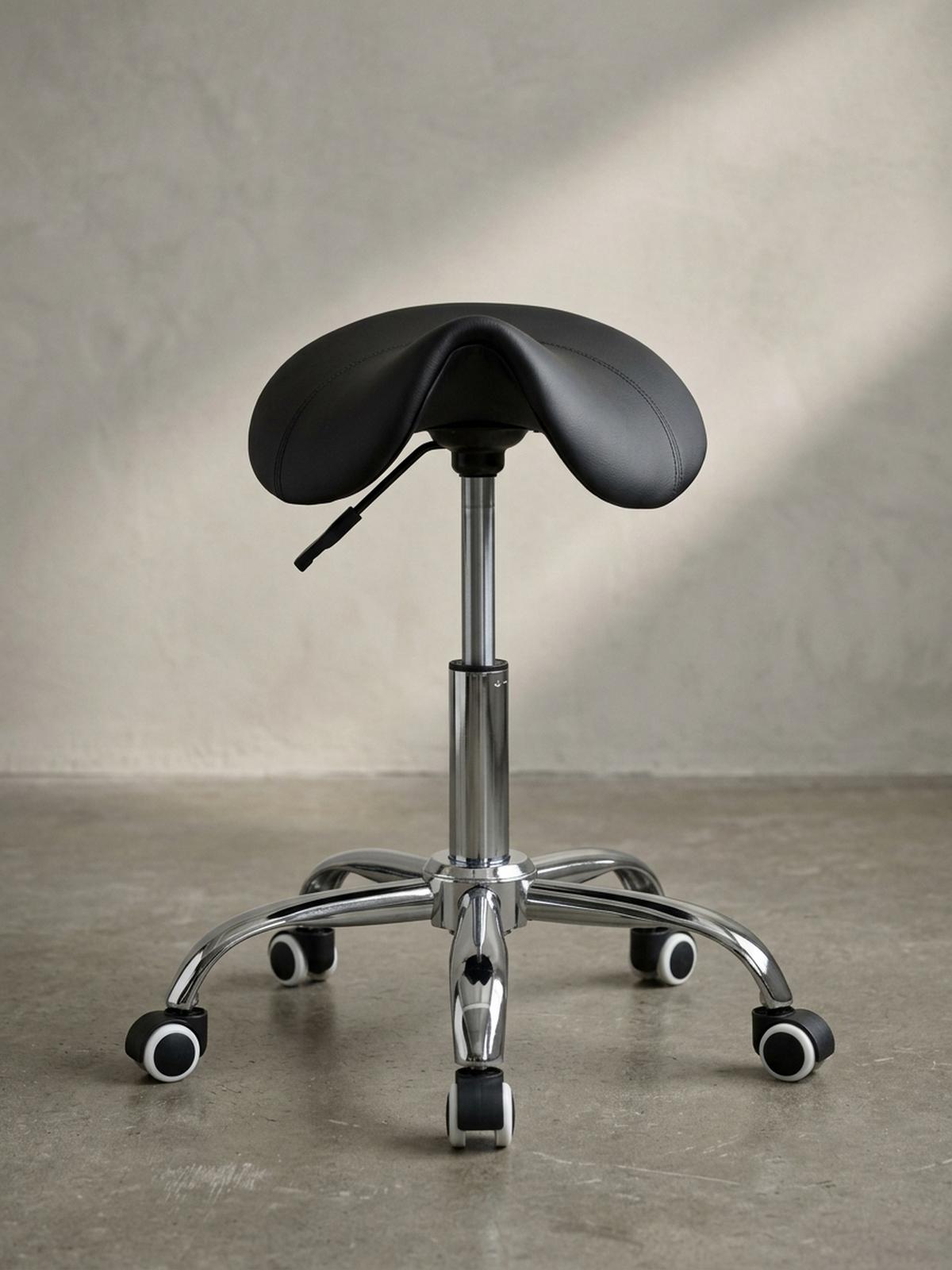 SATTELHOCKER höhenverstellbar mit 100 kg Belastbarkeit BEVANO, Schwarz 60x60x60 cm - Silberfarben/Schwarz, Kunststoff/Textil (60/60/60cm) - KADIMA DESIGN