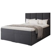 BOXBETT 120x200 cm mit Topper - Anthrazit, Textil (160/200cm) - Idohome