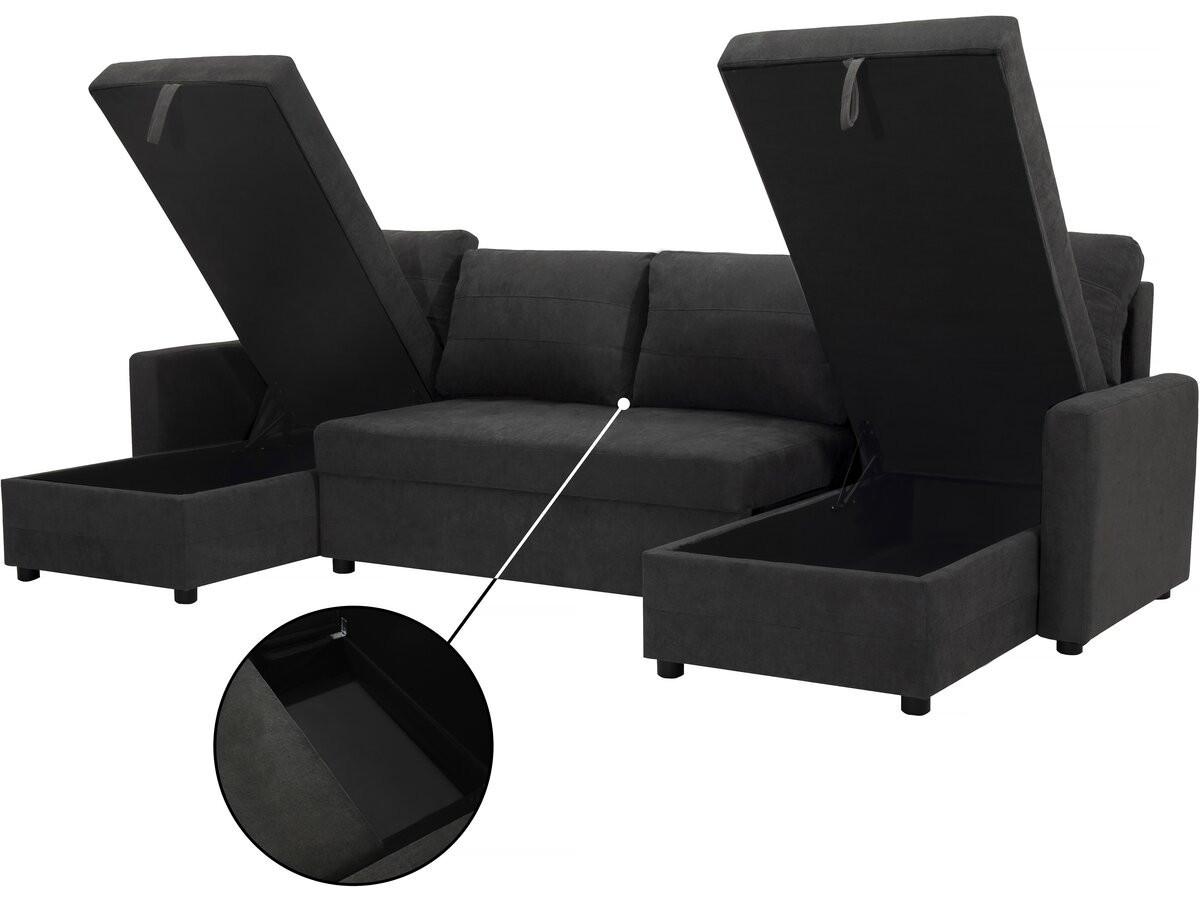 ECKSOFA antoine Grau - Dunkelgrau, Textil (140/290cm) - Habitat Garten