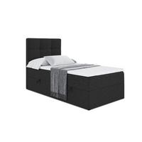 BOXBETT mit Matratze H3 und Lattenrost - MARCE - 90x200 - Links Schwarz - Schwarz, Holzwerkstoff (90/200cm) - ALTDECOR