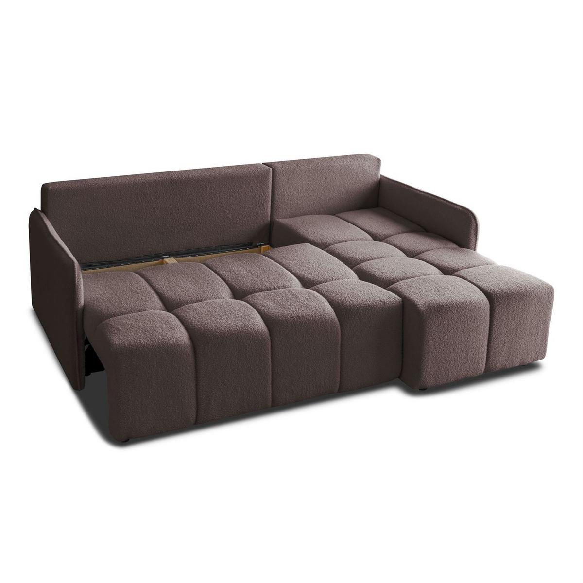AUSZIEHBARES Ecksofa GAMMA mit Schlaffunktion Quelle 21 - Braun, Textil (217/145cm) - Lookway