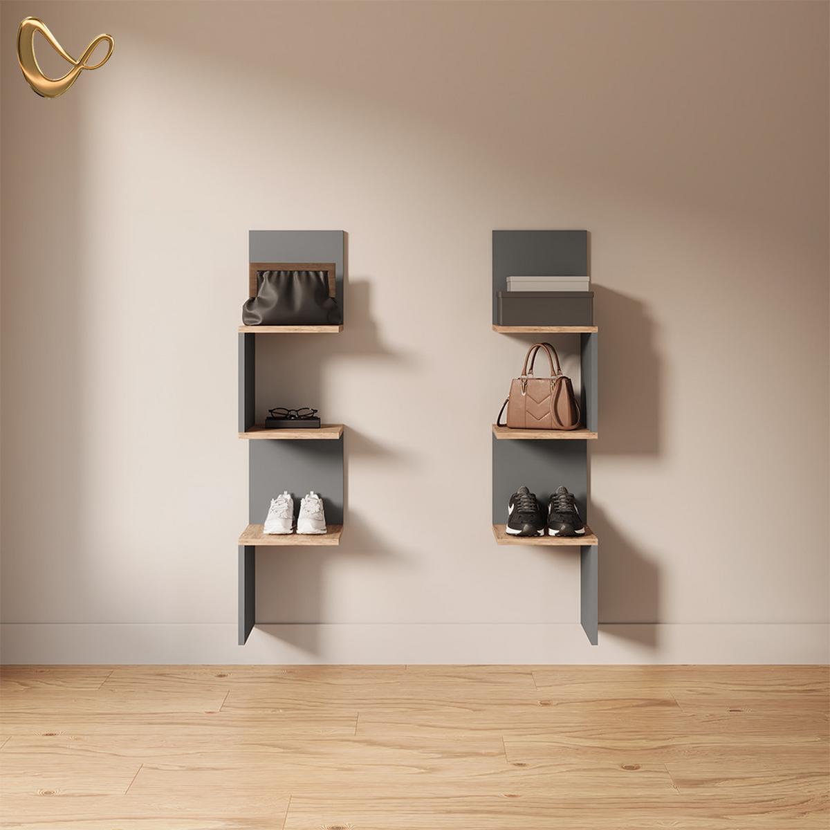 ECKREGAL Vesuvio Anthrazit 28 x 116.4 cm 2er Set - Anthrazit, Holzwerkstoff (28/116.4/28cm) - Livinity®