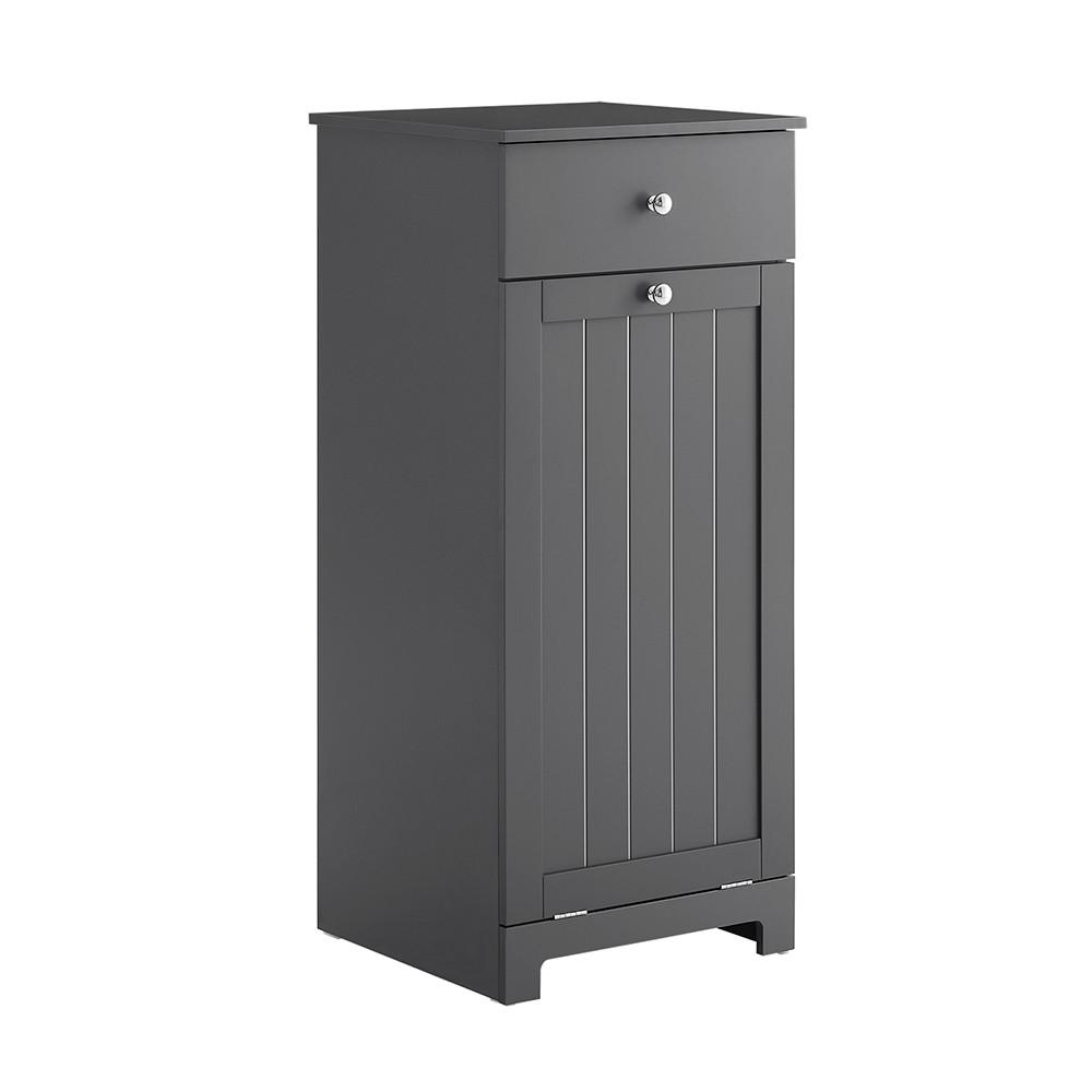 BADUNTERSCHRANK mit einer Schublade Dunkelgrau 40x38x91cm Modern - Dunkelgrau, Holzwerkstoff (38/91/40cm) - SoBuy