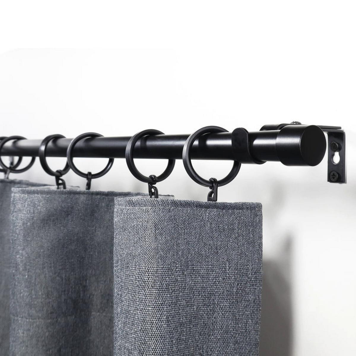 GARDINENSTANGE ausziehbar 70-120cm 1-Lauf Flexa - Schwarz, Metall (70cm) - Deco-Raum