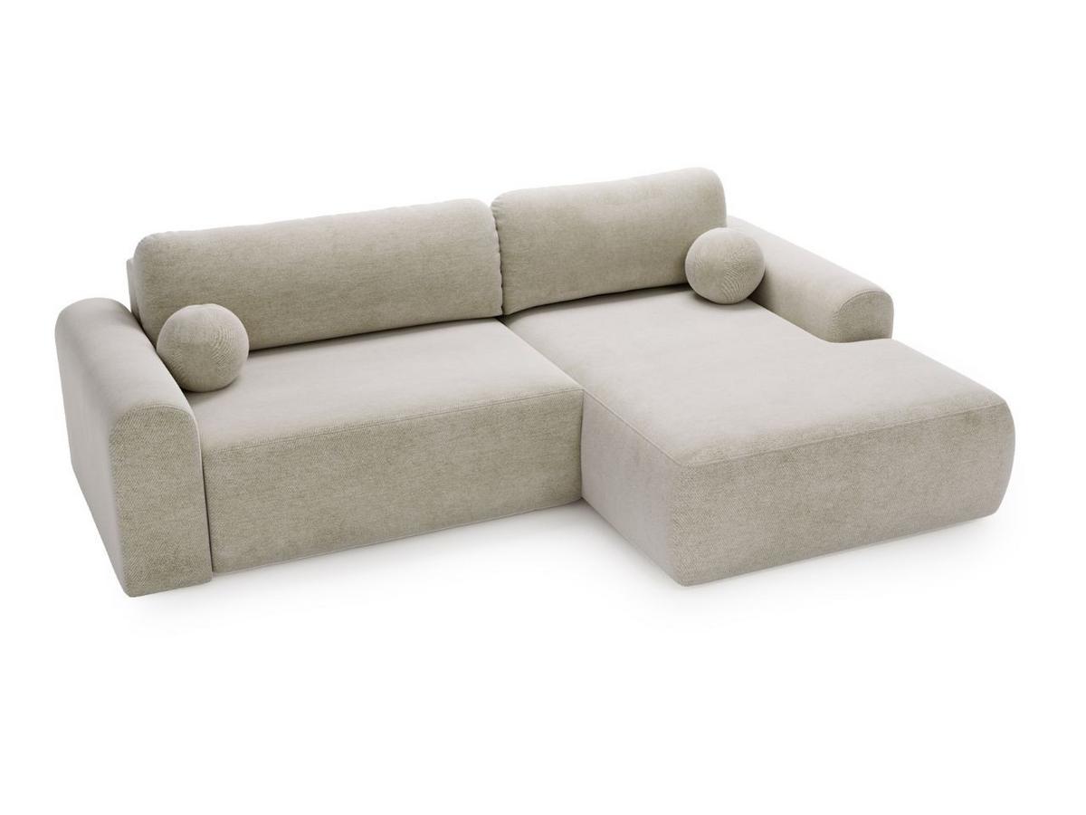 ECKSOFA Savana Ecru Rechts - Ecru, Holz/Textil (177/257cm) - Graingold