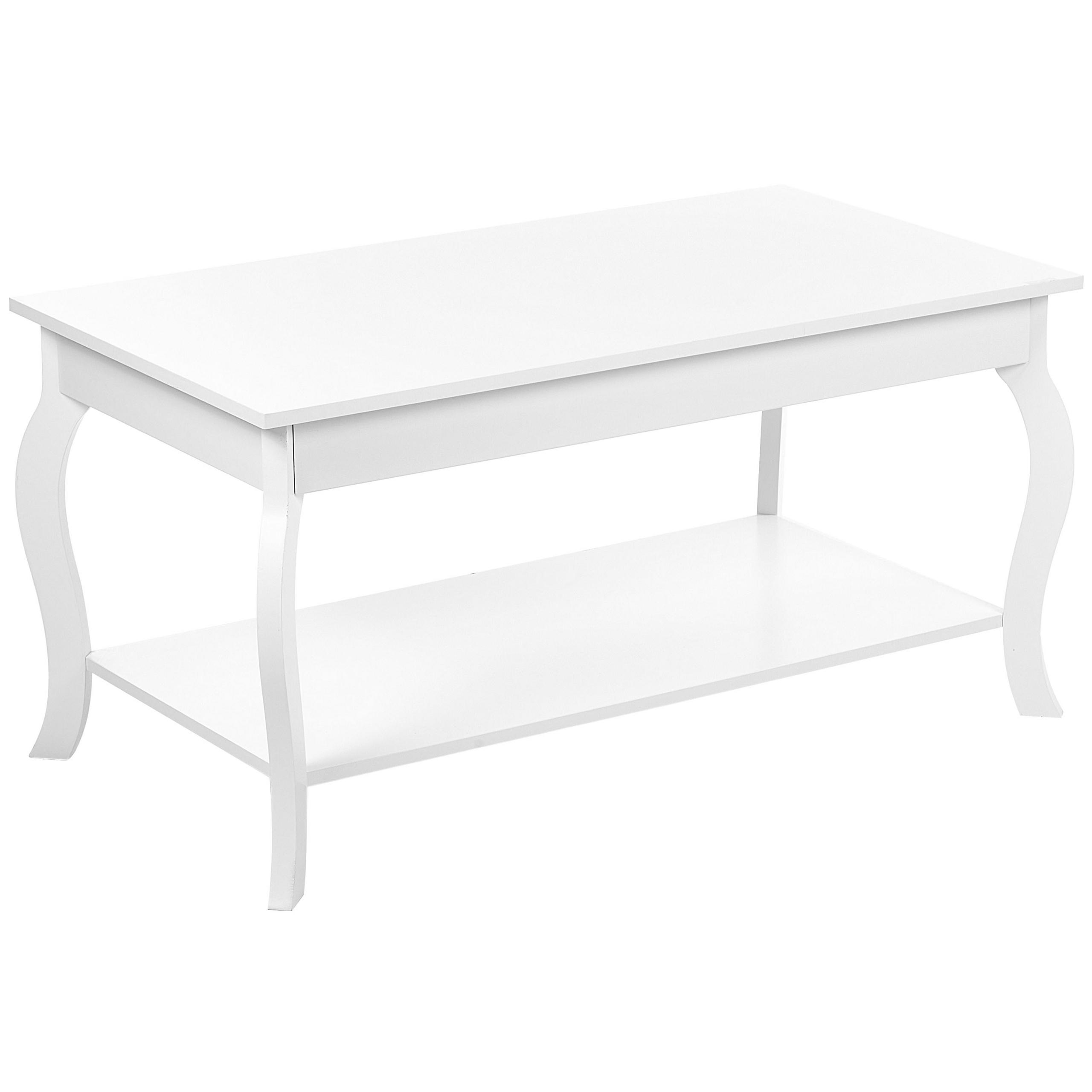 COUCHTISCH weiß rechteckig 55/101 cm Hartford - Weiß, Holzwerkstoff (55/101/50cm) - Beliani