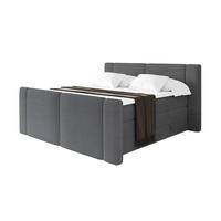 BOXSPRINGBETT mit Matratze H3/H4 - EVON KING Zanozek - 180x200 cm Dunkelgrau - Graphitfarben, Holzwerkstoff (180/200cm) - ALTDECOR