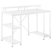 SCHREIBTISCH Weiß 120/60 cm mit Fächern Caddo - Weiß, Holzwerkstoff (60/120/86cm) - Beliani