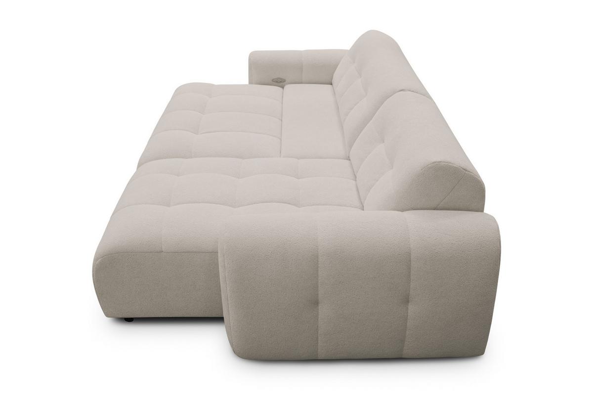 ECKSOFA LUMERO 4-Sitzer RECHTS, creme - Ecru/Schwarz, Holz/Textil (275/166cm) - Courtois Laville