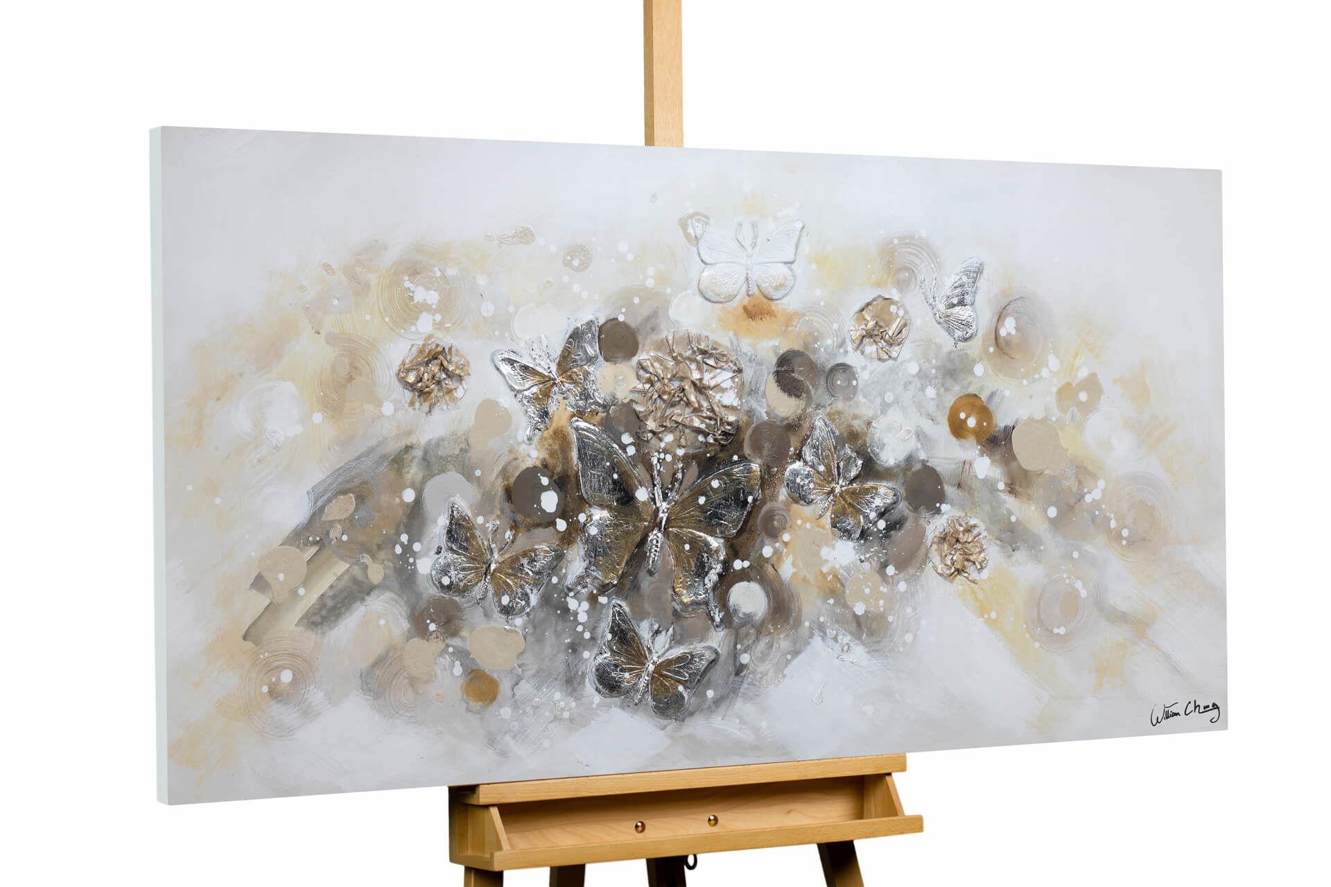 ACRYLBILD HANDGEMALT 120/60 cm - Braun/Grau, Holz/Textil (120/60cm) - KUNSTLOFT