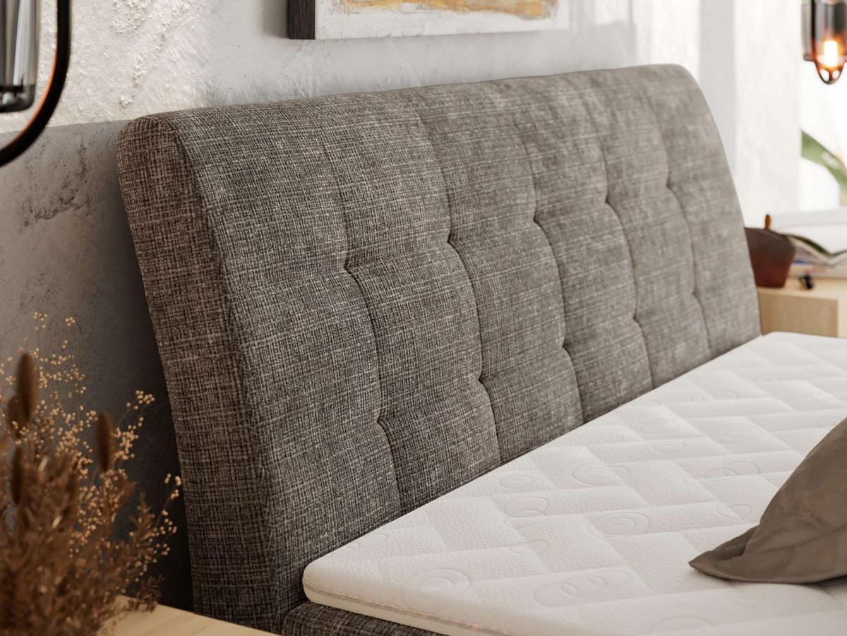 BOXBETT DAGOS 120/200 - Braun Schenille grob gewebt - H3 - Topper T25 - Braun, Textil (120/200cm) - MKS