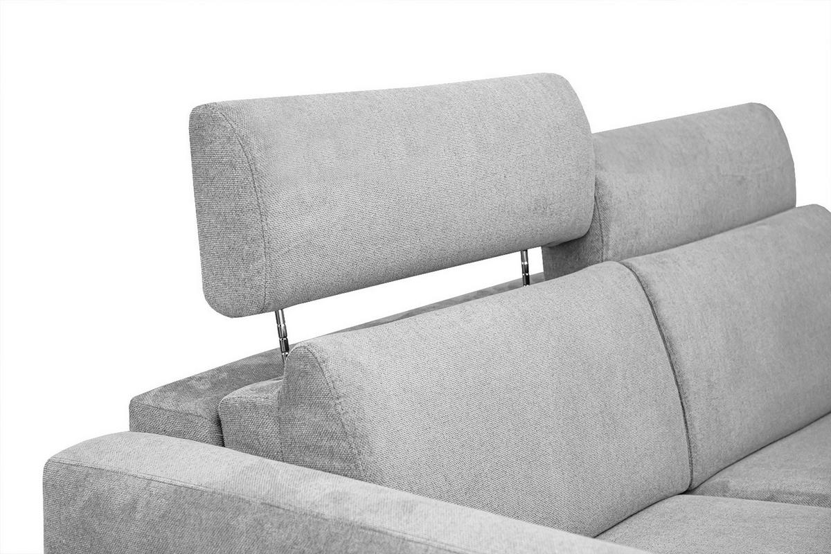 SOFA MEZO 3-Sitzer mit Schlaffunktion, hellgrau - Hellgrau/Schwarz, Holz/Textil (232/90/107cm) - Wozimo
