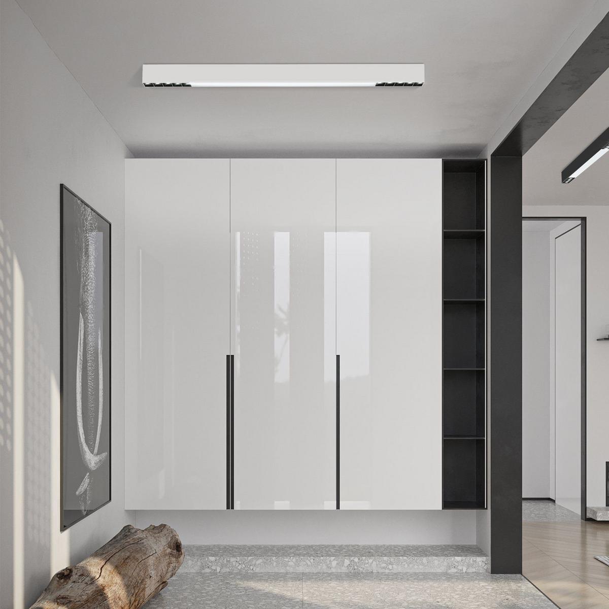 LED-DECKENLEUCHTE Ritter 107/3.5/5.5 cm - Weiß, Metall (106.5/5.2/3.3cm) - ZMH