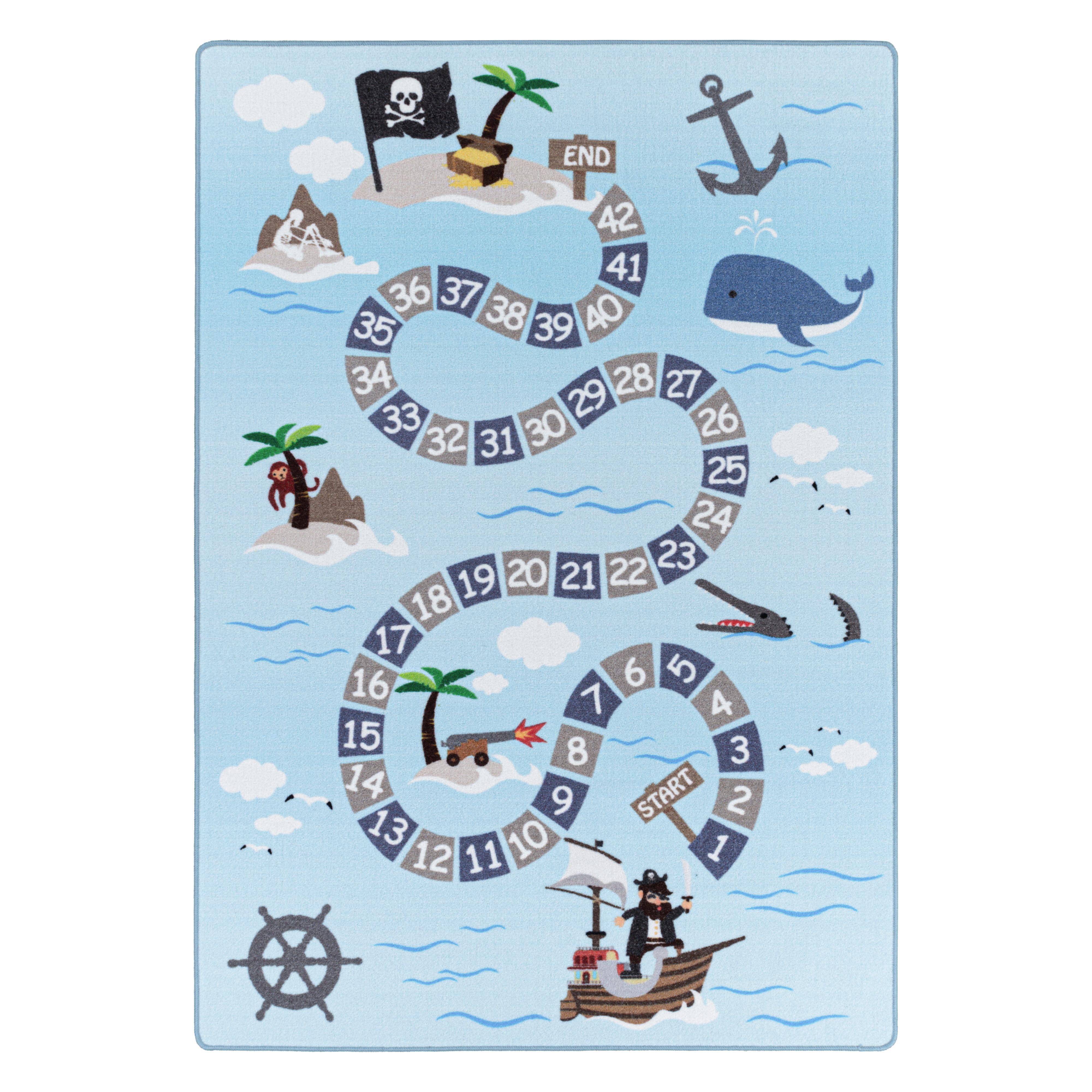 SPIELTEPPICH TRAUN in Blau, mit Piraten-Motiv, 100 x 150 cm - Blau, Textil (100/150cm) - KADIMA DESIGN
