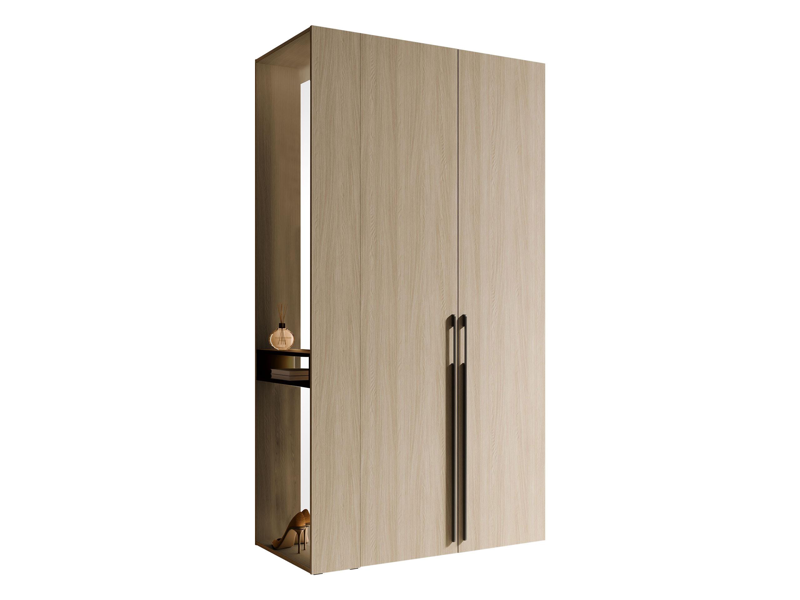 GARDEROBE Barcelona II mit Weiße LED-Beleuchtung - Eichefarben/Schwarz, Holzwerkstoff/Kunststoff (112/208/58cm) - MIRJAN24