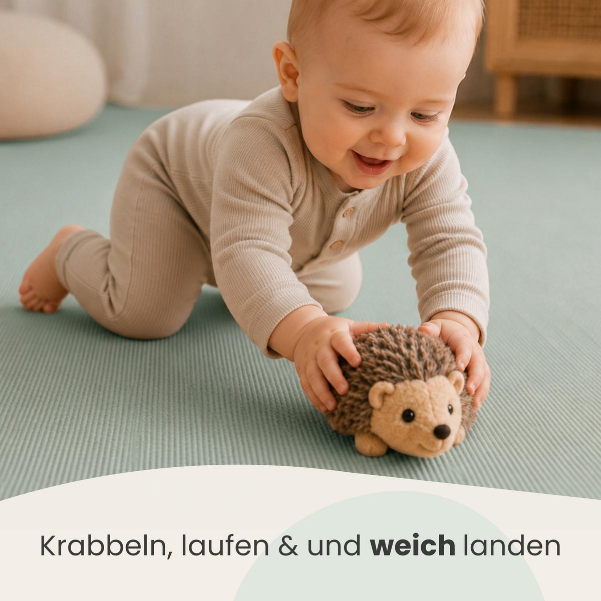 SPIELMATTE ab Null - 90 cm Baby Puzzlematte Mint - Mintgrün, Kunststoff (30/30cm) - Littletom