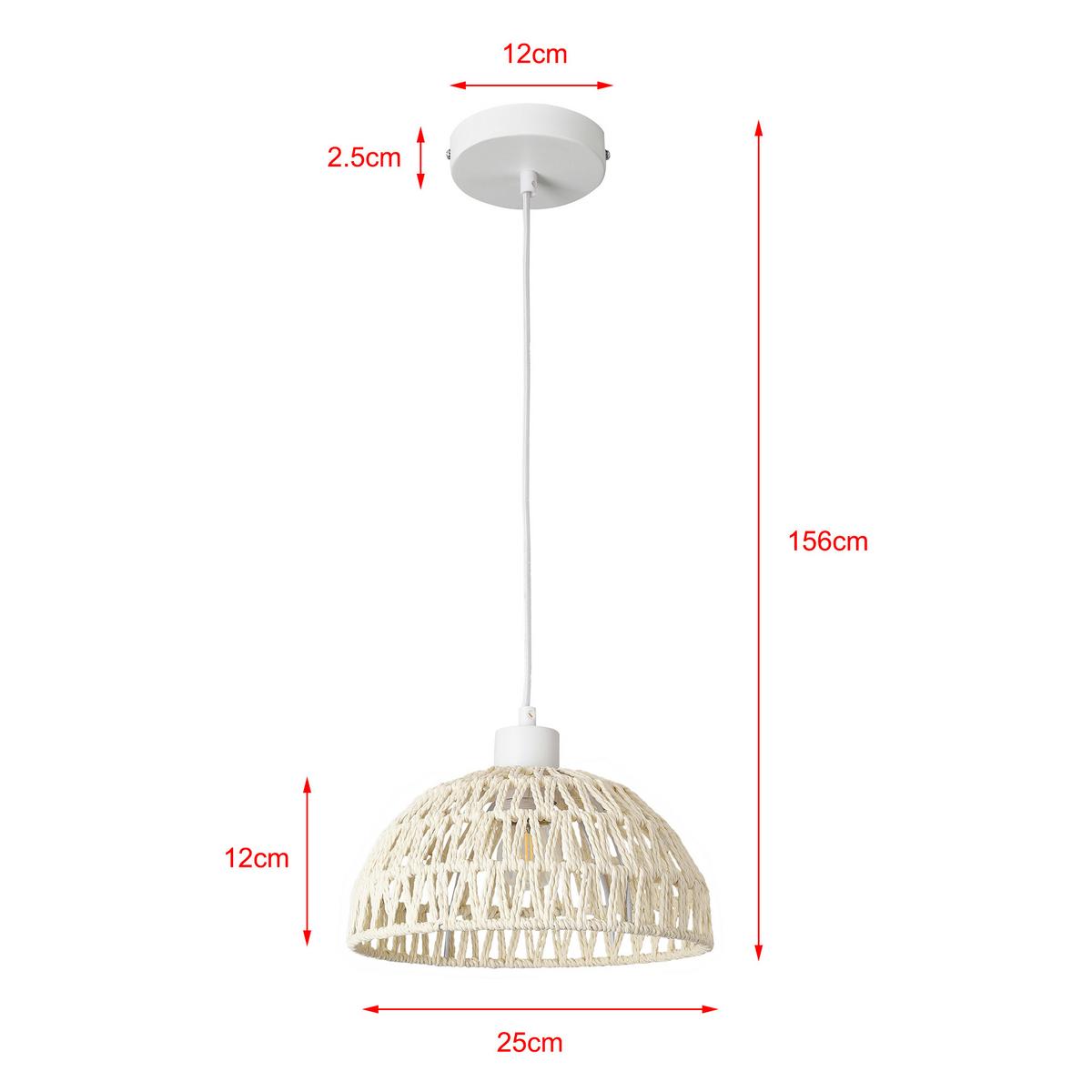 HÄNGELAMPE Alton - Weiß, Naturmaterialien/Metall (25/25/156cm) - lux.pro