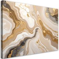 WANDBILD, Abstrakt marmor glamour beige - Beige, Textil (120/80cm) - Feeby