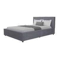 POLSTERBETT Salerno Cord grau 140x200 cm - Grau, Textil (140/200cm) - Juskys