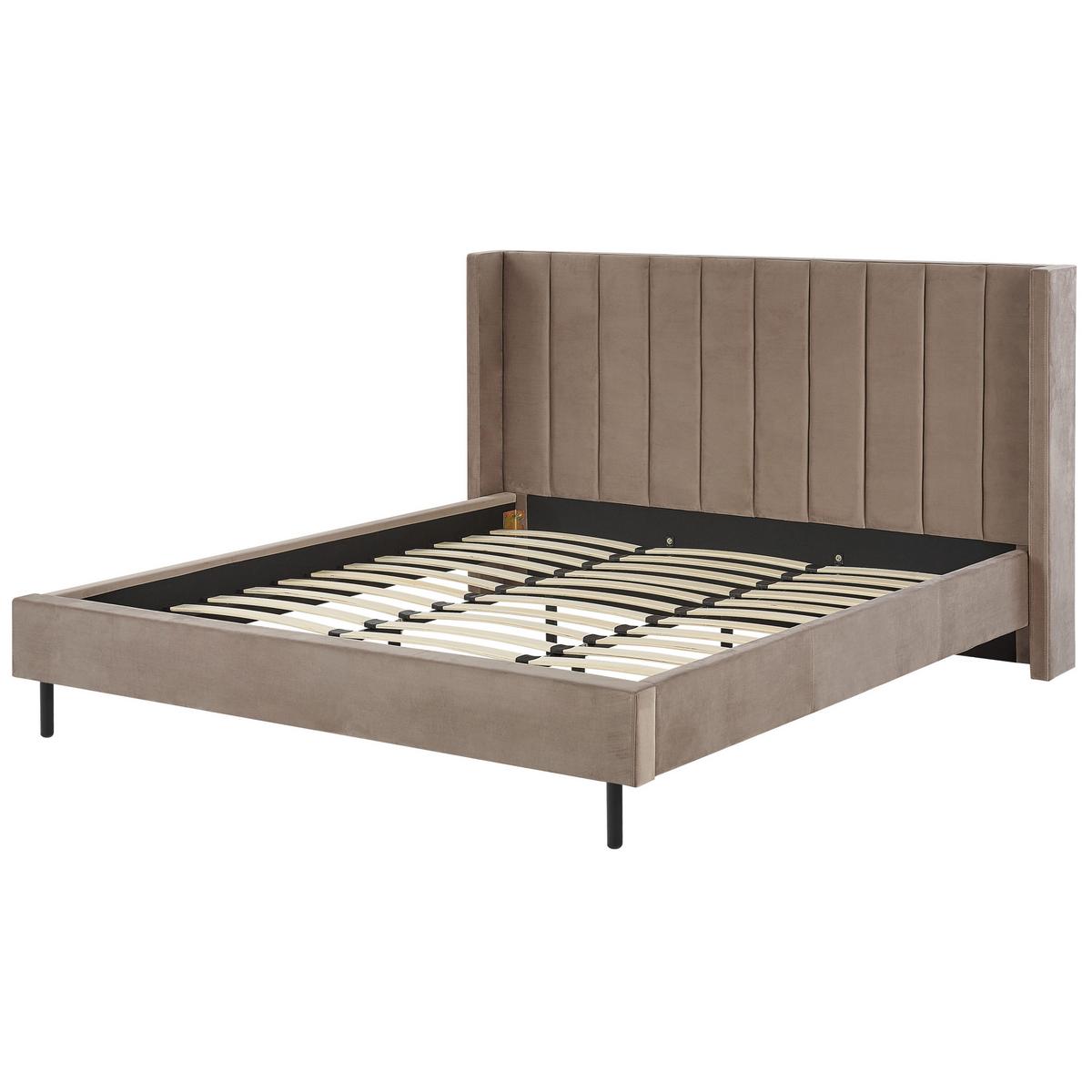 BETT mit Lattenrost 180x200 cm Beige Villette - Taupe, Textil (180/200cm) - Beliani