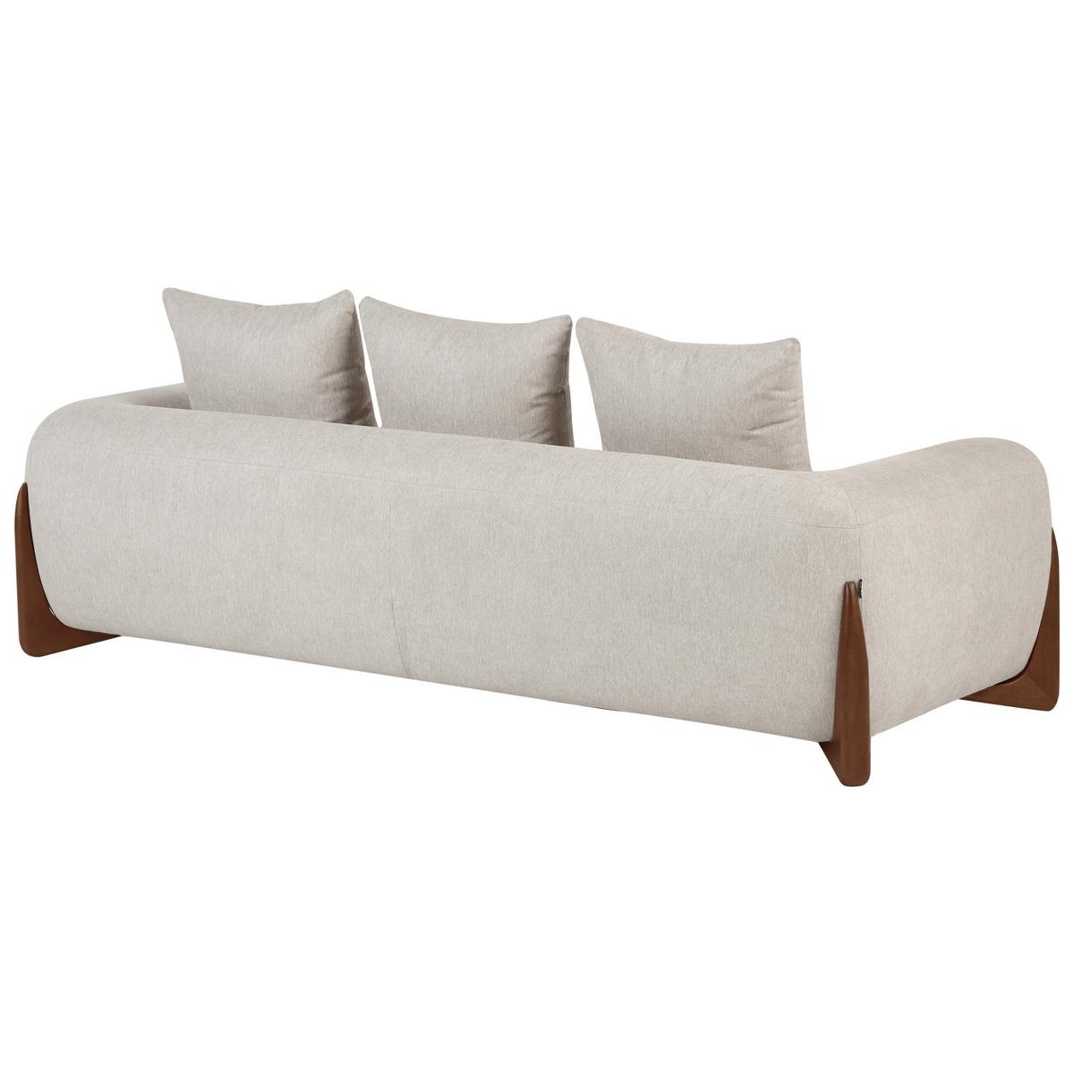 SOFA-SET 6-Sitzer Taupe Vinliden - Beige/Braun, Textil (217/82/87cm) - Beliani