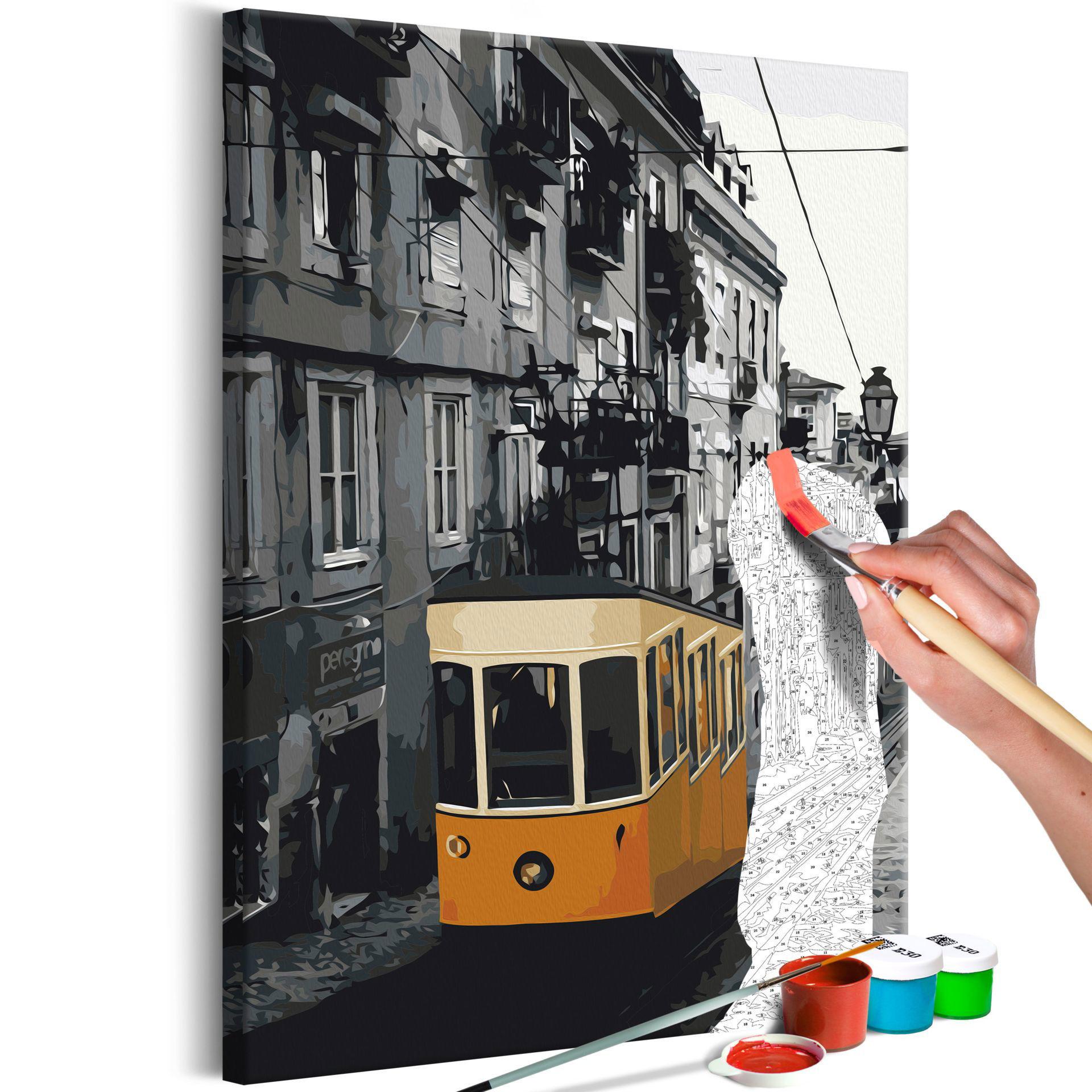 MALEN NACH ZAHLEN 40/50 cm - Gelb/Schwarz, Textil (1.4/50cm) - KUNSTLOFT