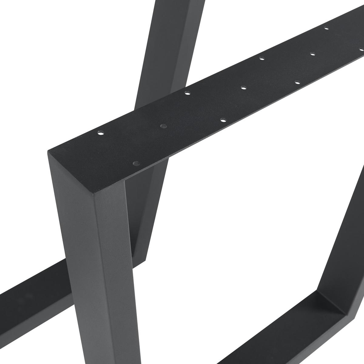 TISCHGESTELL-SET 2 TLG. Lalling - Schwarz, Metall (75/72/8cm) - [en.casa]