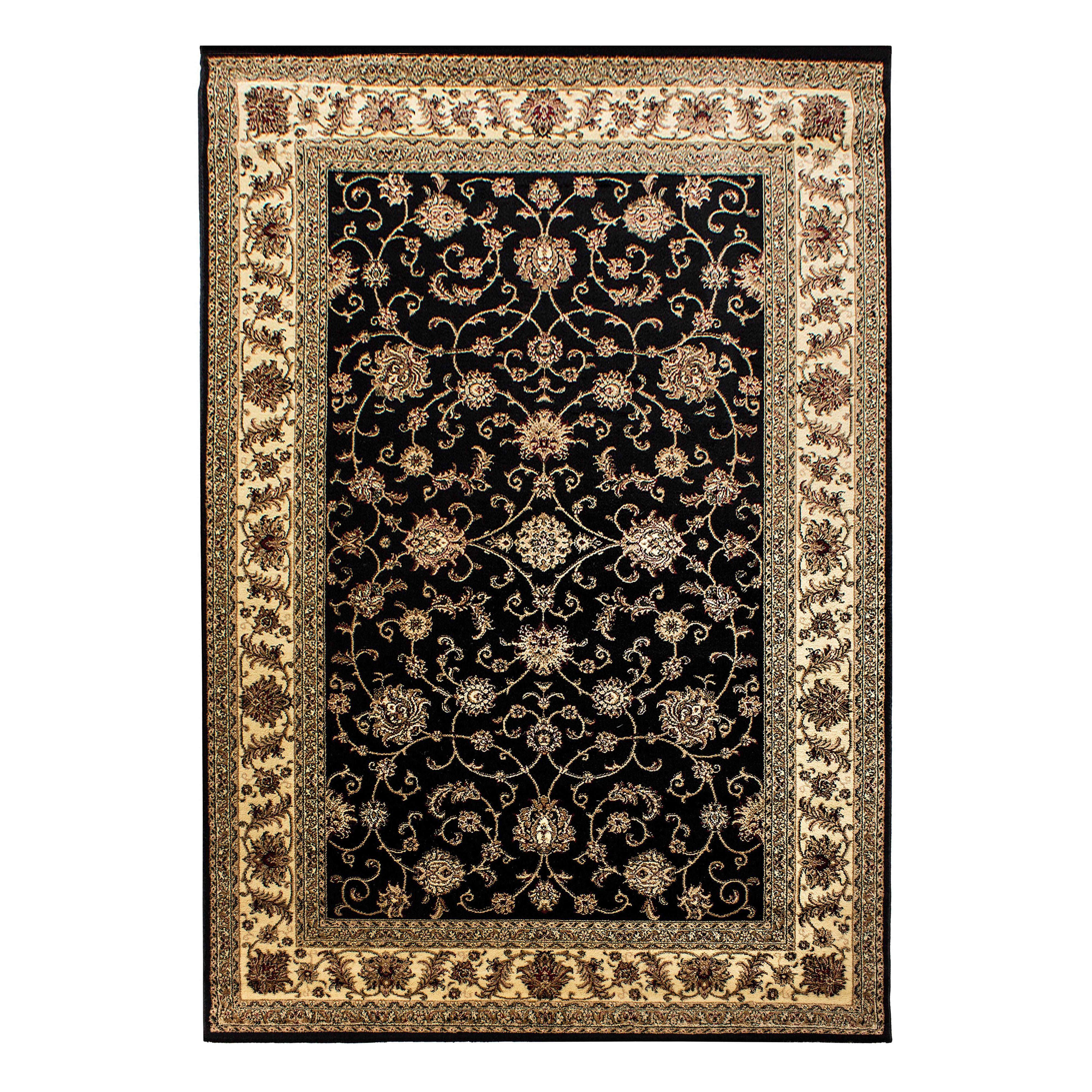 KURZFLORTEPPICH TANNHEIM, orientalisch, aus Polypropylen, Schwarz, 80 x 150 cm - Beige, Textil (150/80cm) - KADIMA DESIGN