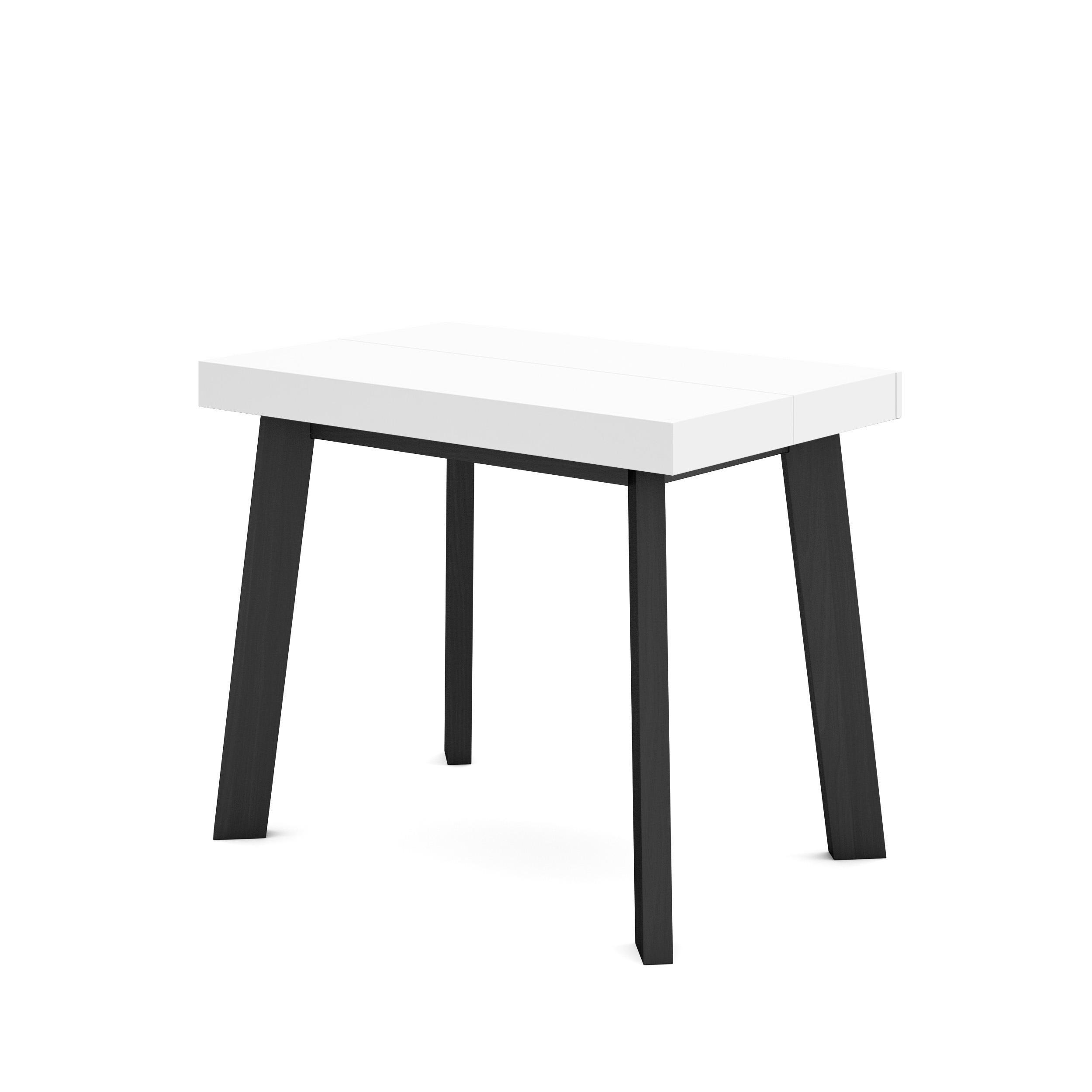 KONSOLENTISCH ausziehbar 58 bis 140cm, für 6 Gäste, weiß, 90/58/73cm - Weiß, Holzwerkstoff (90/140/73cm) - Skraut Home