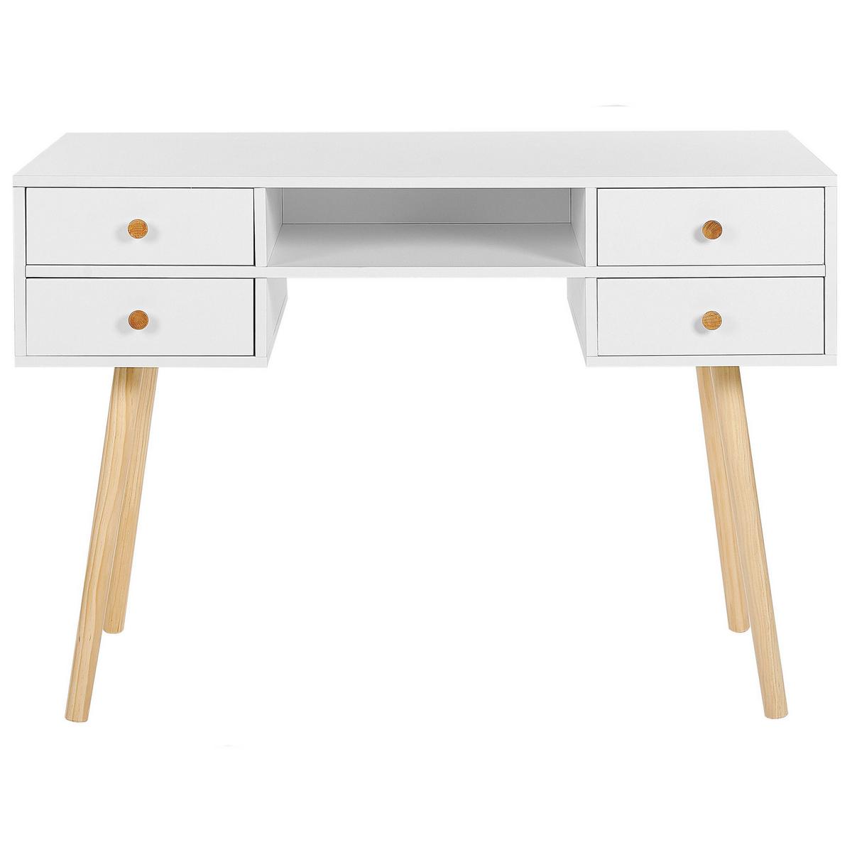 SCHREIBTISCH weiß 110/55/78 cm Levin - Weiß, Holzwerkstoff (120/54/78cm) - Beliani