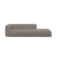 SOFA Ottomane Links MIRA-S3 296x89x70 Braun Bouclé - Dunkelbraun/Schwarz, Holzwerkstoff/Kunststoff (296/70/89cm) - ALTDECOR