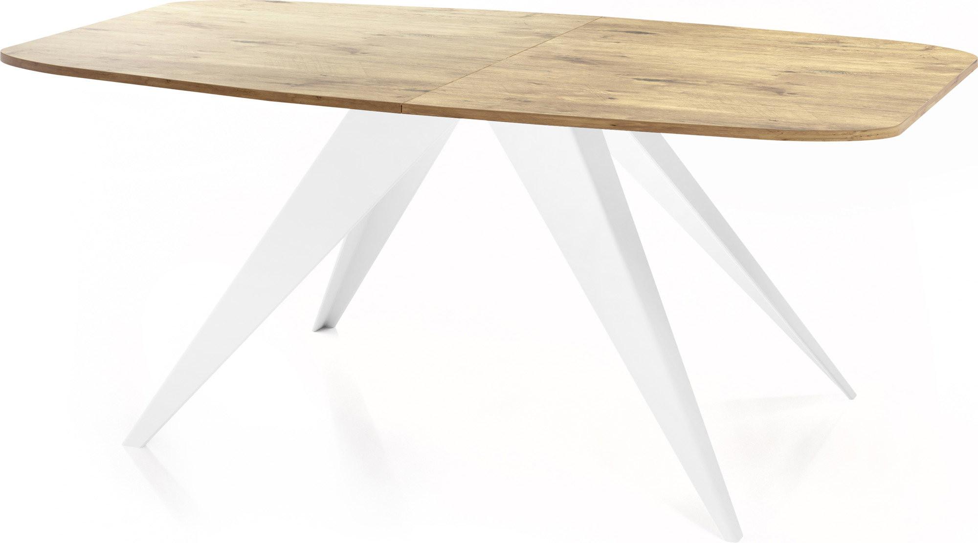 ESSTISCH Fatina rechteckig ausziehbar, Lancelot Eiche 160-198/90/76 cm - Eichefarben/Weiß, Holzwerkstoff/Metall (80/200/76cm) - WFL GROUP