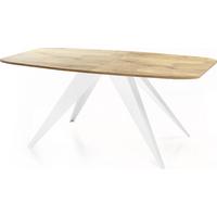 ESSTISCH Fatina rechteckig ausziehbar, Lancelot Eiche 160-198/90/76 cm - Eichefarben/Weiß, Holzwerkstoff/Metall (80/200/76cm) - WFL GROUP