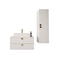 BADMÖBEL-SET Gariano III - Goldfarben/Weiß, Holzwerkstoff/Kunststoff (80/42/46cm) - MIRJAN24