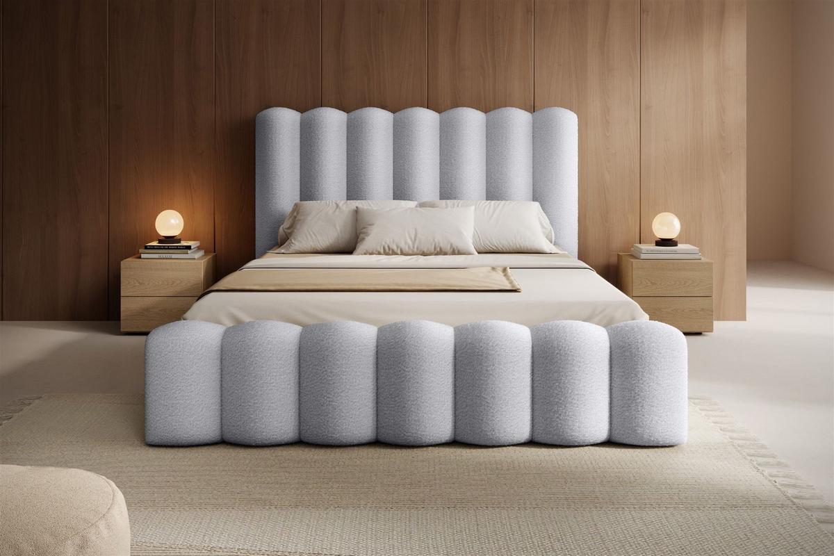 POLSTERBETT Macon In Euphoria - Hellgrau, Holzwerkstoff/Textil (180/200cm) - Fun Möbel