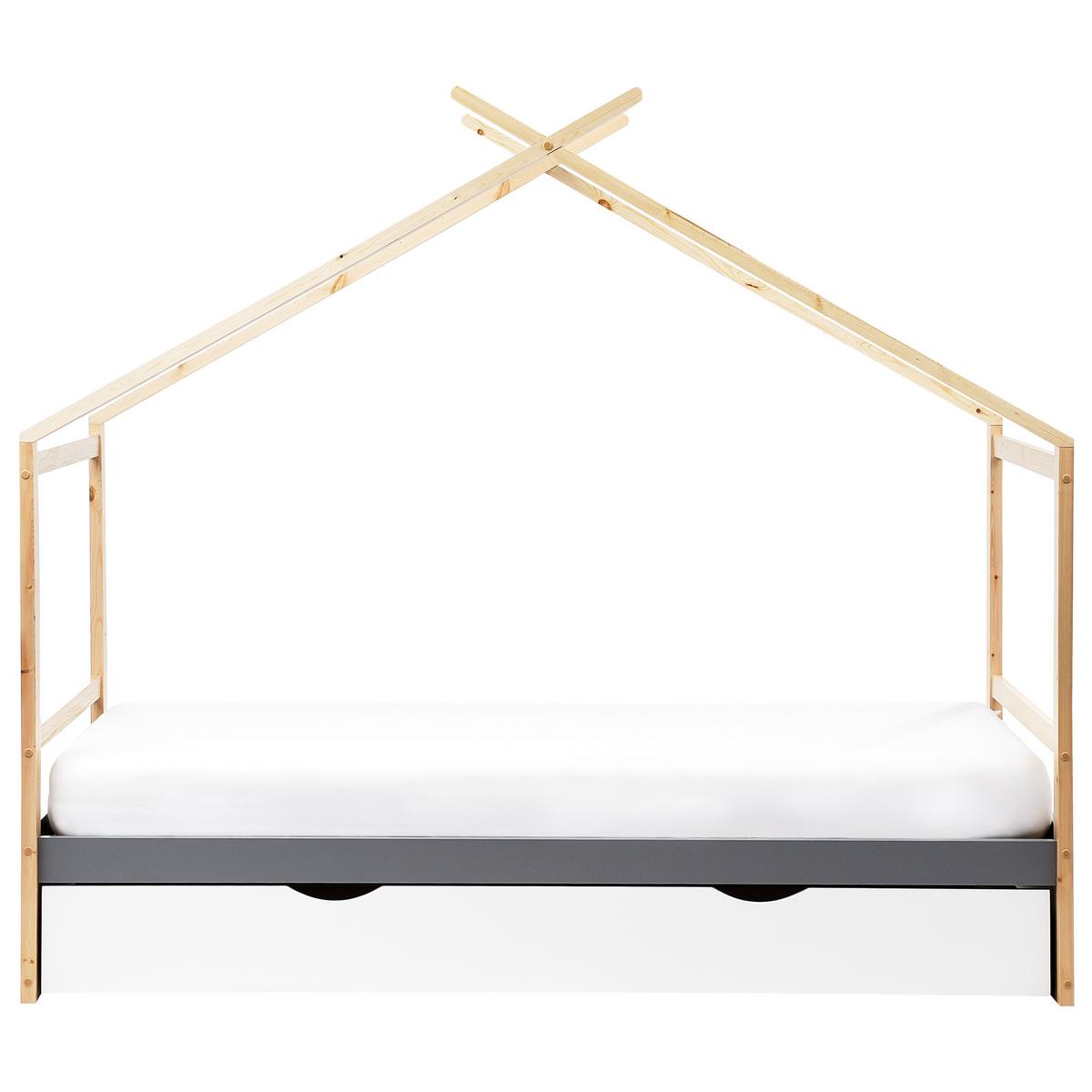 KINDERBETT 90x200 cm Grau Orgeval - Grau, Holz (90/200cm) - Beliani