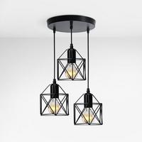 DECKENLEUCHTER 3 Lichter Eisen 25 / 90 cm - Schwarz, Metall (25/25/90cm) - EMKE