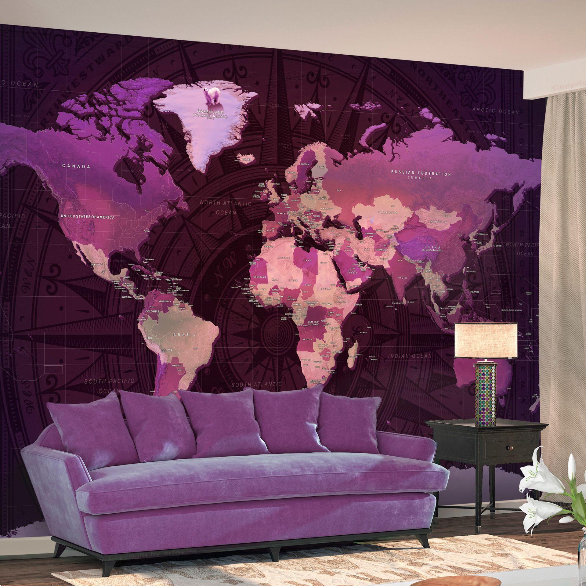 SELBSTKLEBENDE FOTOTAPETE 441/315 cm - Pink/Lila, Kunststoff/Textil (441/1cm) - KUNSTLOFT