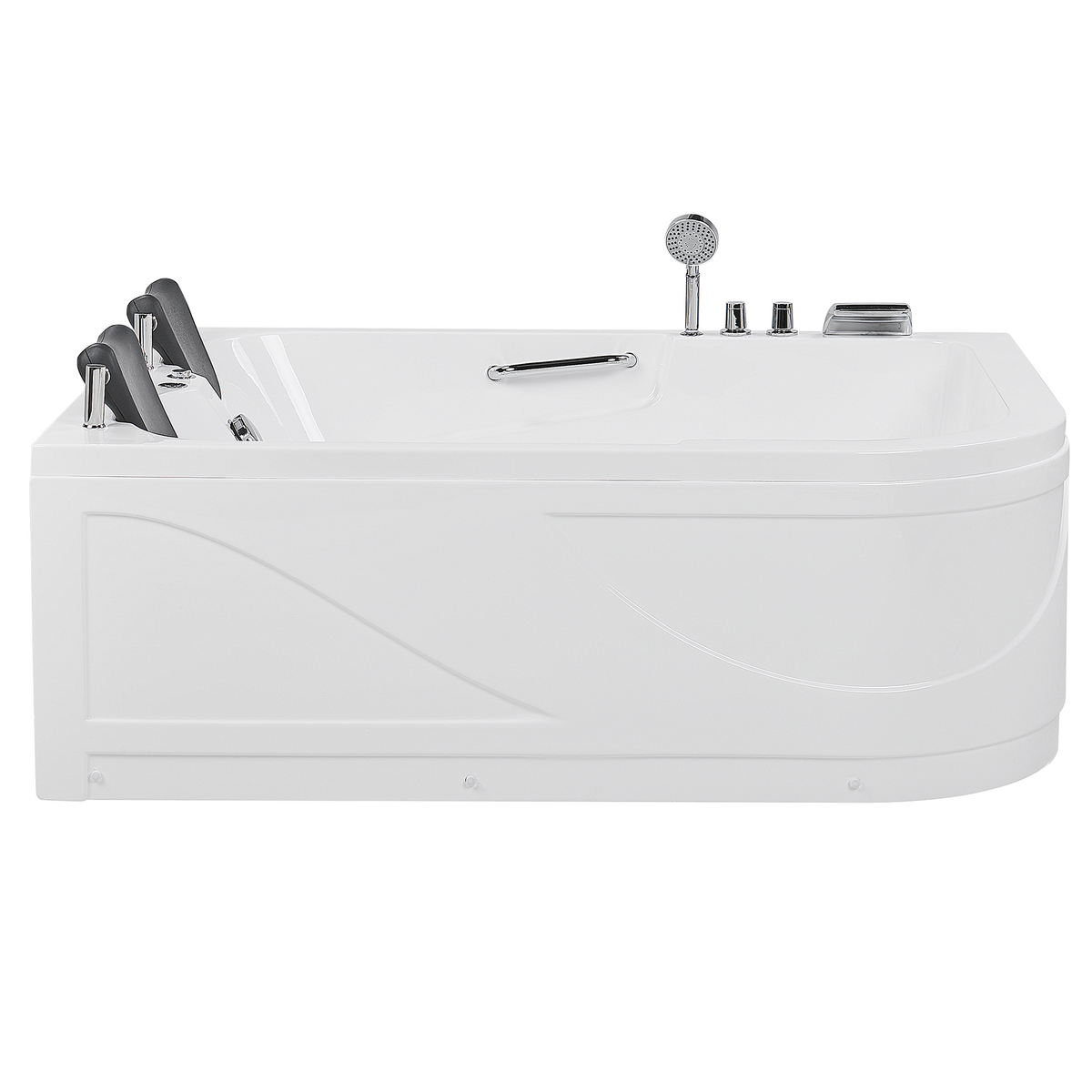 WHIRLPOOL-BADEWANNE mit LED 119x170x59 cm weiß Bayamo - Weiß, Kunststoff (119/59/170cm) - Beliani