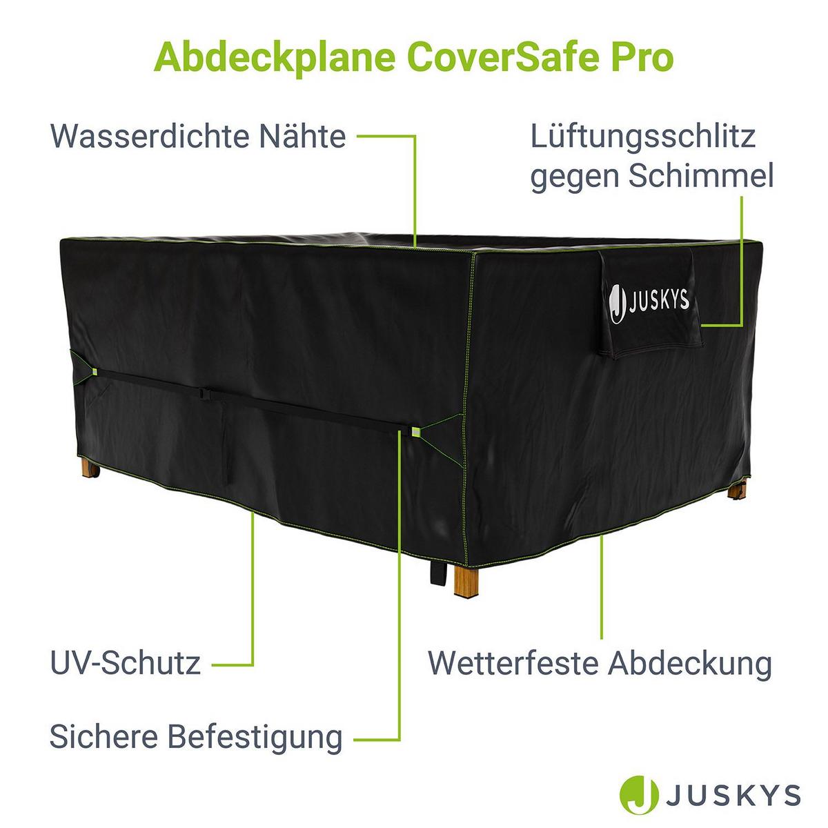 GARTENMÖBELABDECKUNG CoverSafe Pro schwarz - Schwarz, Kunststoff (162/100/242cm) - Juskys