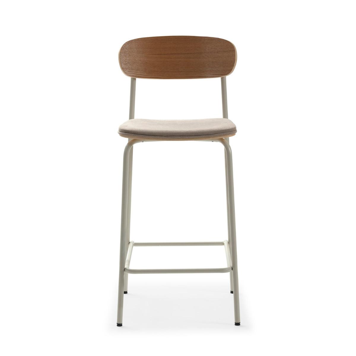 BARHOCKER (Set aus 2) aus Stoff mit schwarzen Metallbeinen - adriana 42/48/66 cm - Beige, Textil (48/66/42cm) - Drawer