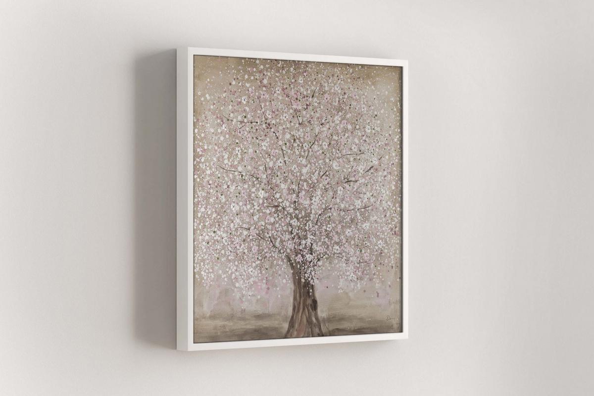 ACRYLBILD HANDGEMALT 80/80 cm - Pink/Braun, Holz/Textil (80/80cm) - KUNSTLOFT