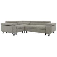 ECKSOFA FALCO L - Hellgrau Stukture - Links Seite - Hellgrau/Schwarz, Textil/Metall (197/268cm) - MKS