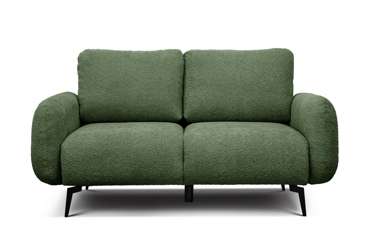 SOFA FEBE 2-Sitzer, olivgrün - Schwarz/Olivgrün, Holz/Textil (160/82/96cm) - Wozimo