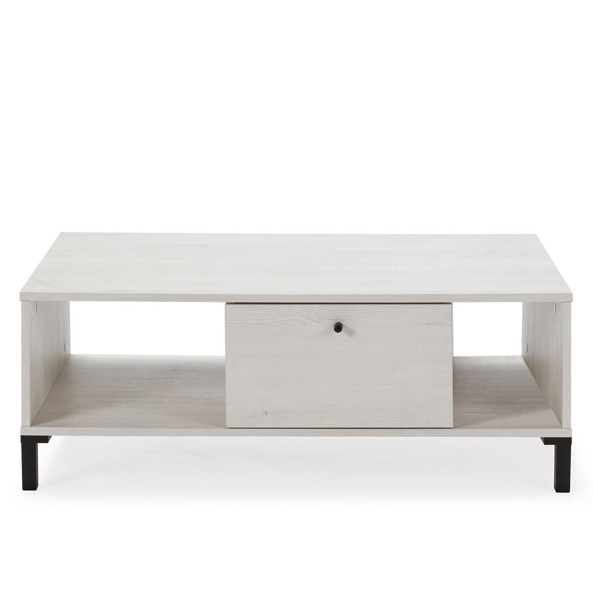 COUCHTISCH Javea 1 Schublade 2 Löcher - Weiß, Holzwerkstoff (37/100/60cm) - VS Venta-stock