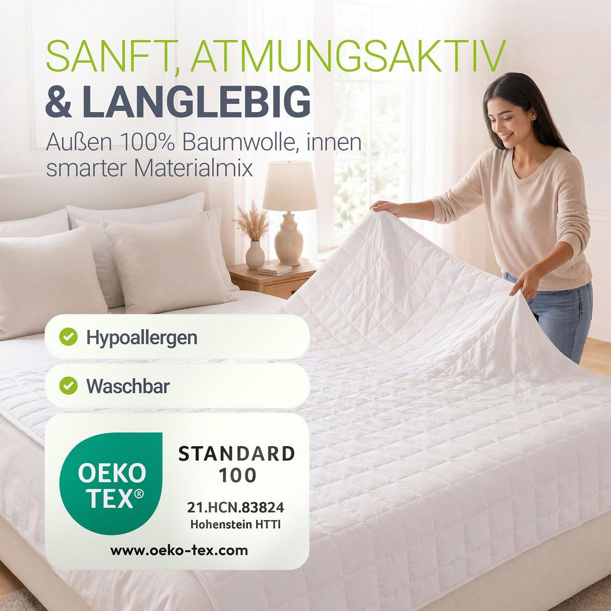 GEWICHTSDECKE Anti Stress Bettdecke 135x200 cm 9 kg - Weiß, Textil (135/200cm) - Juskys