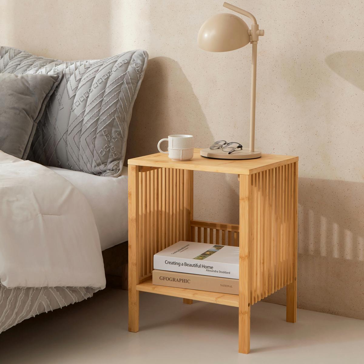 SATZTISCH-SET 2 TLG. Varde - Naturfarben, Holz (33/38.5/50cm) - [en.casa]