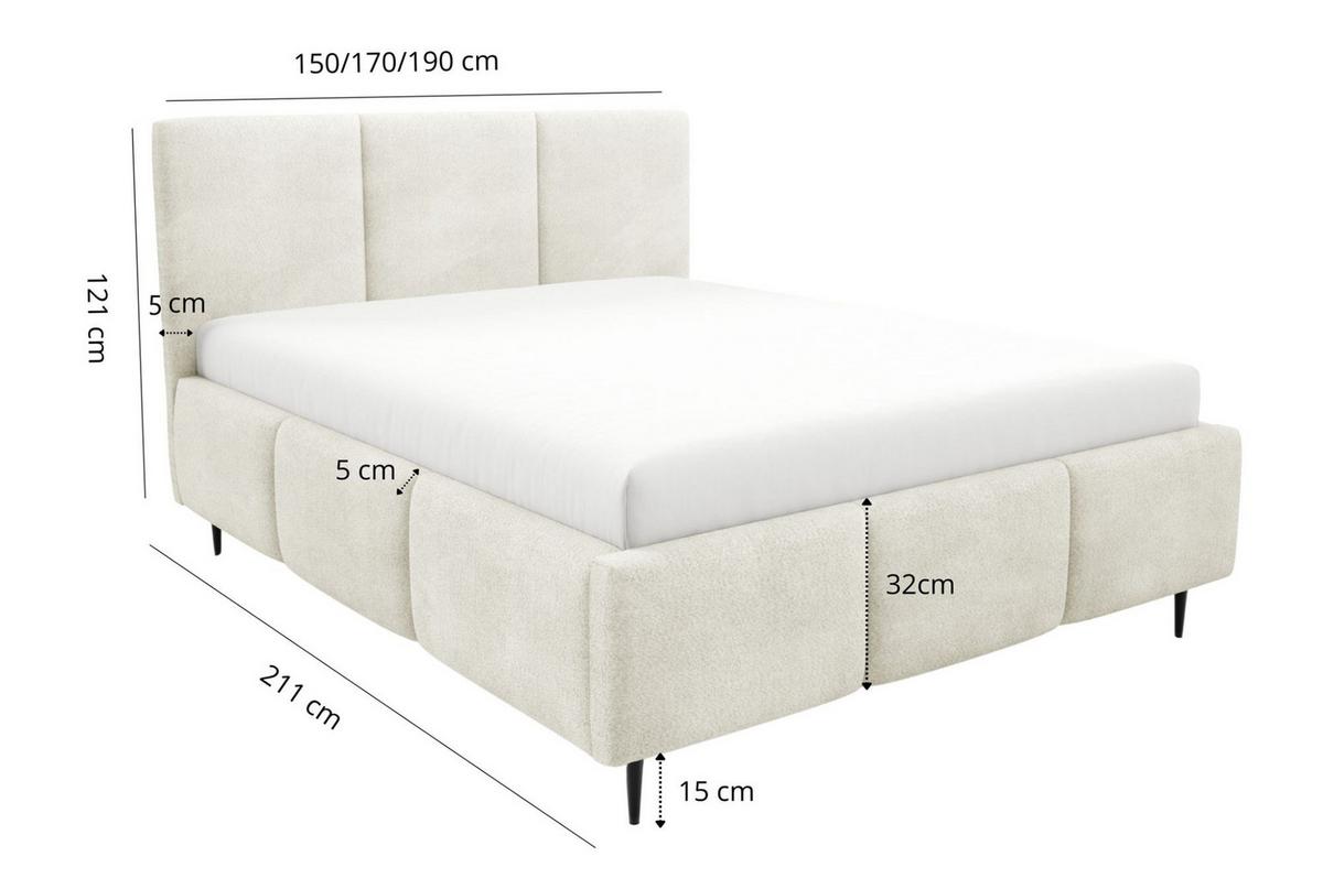POLSTERBETT Miami - Beige, Holzwerkstoff/Textil (160/200cm) - Fun Möbel